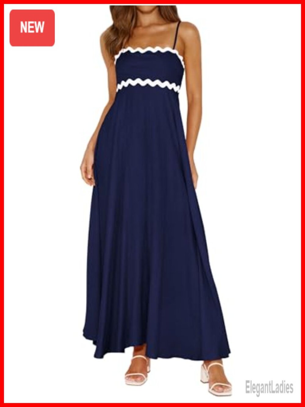 Boho Maxi Dress Spaghetti Strap Flowy Smocked Beach Vacation